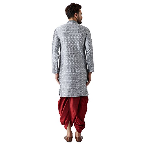 Image of SOJANYA Men's Silk Blend Solid (Since 1958, Kurta & Dhoti Set