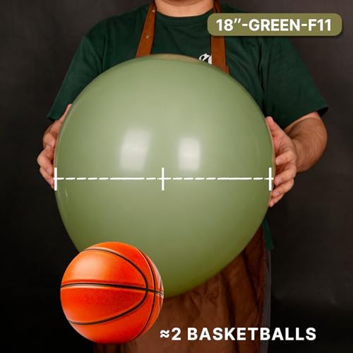 Image of PartyWoo Sage Green Balloons 20pcs 18 Inch Olive Boho Green Latex Helium Balloons for Birthday Baby Shower Graduation Wedding Dinosaur Jungle Golf Football Baseball Theme Party Decorations Green-F11