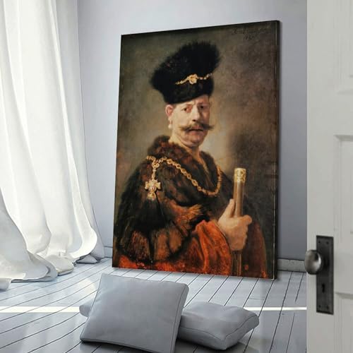 Poster noble polonais Rembrandt 30x45cm impression sur toile