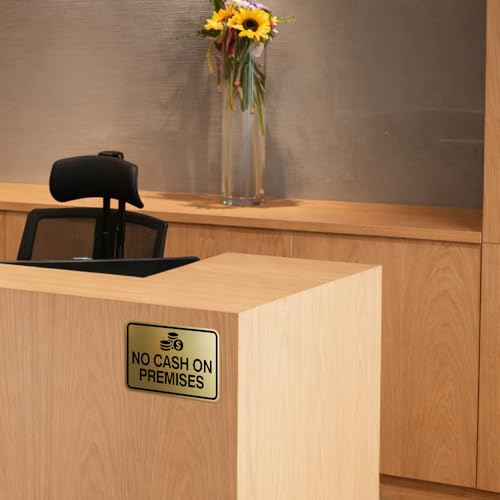 Signs ByLITA Classic Framed No Cash On Premises Sign (Brushed Silver) - Small - Thumbnail 3