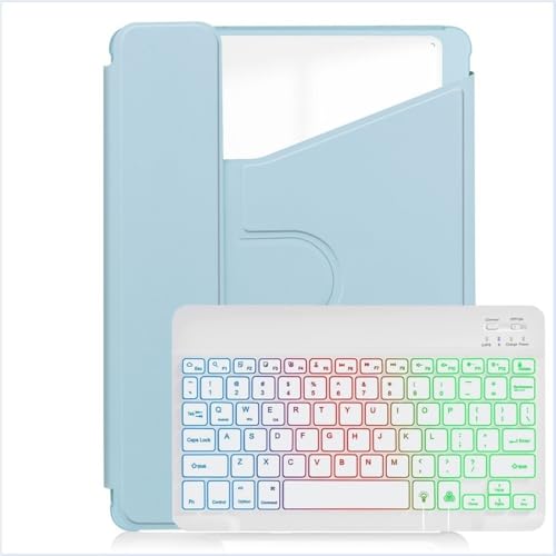 Étui rotatif 360 pour iPad 10.9 idéal pour le télétravail en bleu ciel