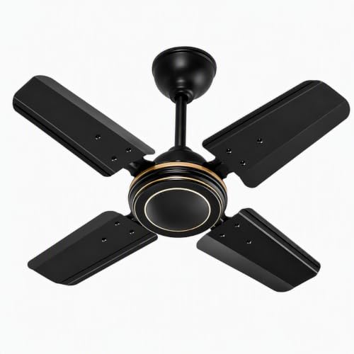 Image of haneul!!Ceiling Fan,4 Blade, High Speed, Small Size,Smoke Black Made in India