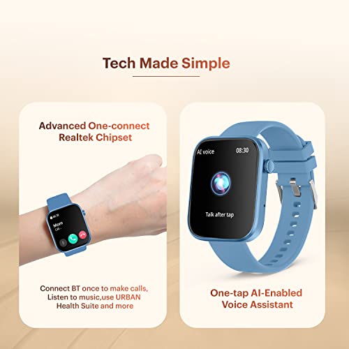 Image of URBAN Nexus M Smart BT Calling Smart Watch with Massive 2.0 inch Super HD Display, One-Connect Realtek Chipset, Games, 120+ Sports Modes, 150+ Watch Faces, Dedicated Health Sensors (Cobalt Blue)