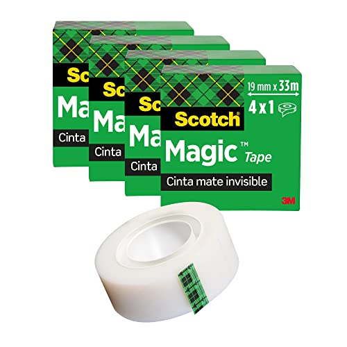 Scotch Magic Cinta Invisible, 4 Rollos de 19 mm x 33 m Cover