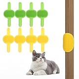 8 Pcs Silicone Grooming Strap Pad for Cats, Adjustable Rubber Cat Self Groomer Corner Scratcher, Cat Face Scratchers Massager for Long Short Hair, Self Grooming Cats Brush Rubbing Post Accessories