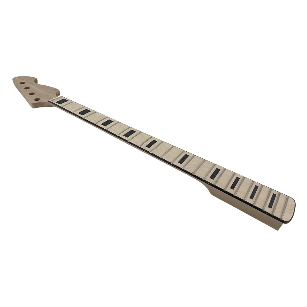 Yinfente Manico per chitarra basso 22 tasti 34 pollici Acero tastiera chitarra Intarsio a blocchi DIY Chitarra Intarsio a blocchi (Tastiera in Acero)