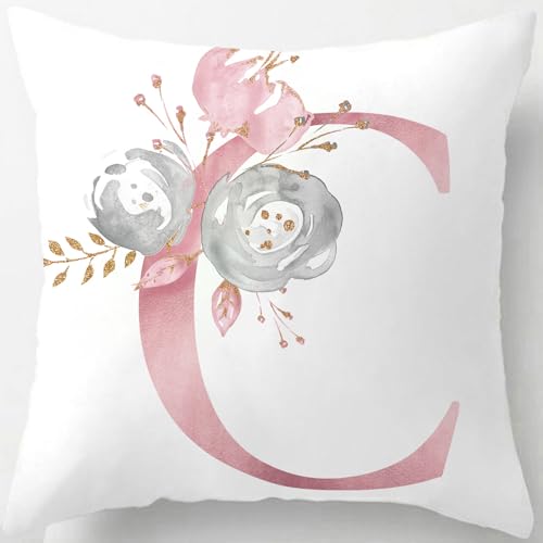 Tillskuch Kissenbezug 40x40 rosa Kissenbezüge Buchstabenfolge Kissenhülle Dekorative Dekokissen Sofakissen Couchkissen Dekokissen Zierkissenbezug...