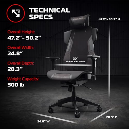 Image of RESPAWN FLEXX Ergonomic Mesh Office Chair, Adjustable Seat & Arms