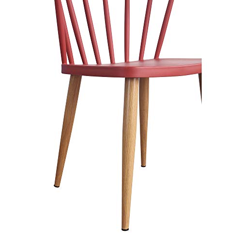 Image of Finch Fox Scandinavian Stylish & Modern Furniture Plastic Chairs for Cafeteria Seating /Dining Chair /Side Chair /Kitchen /Restaurants /Hotels (Red)