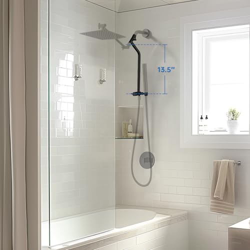 G-Promise All Metal Shower Diverter with Low Holder, Extended 13.5 Inch, 3-Way Diverter Valve with Pause Mode for Handheld and Fixed Shower Heads, 4-Setting Universal Replacement Part (Matte Black) by G-Promise - Used condition - Image 2