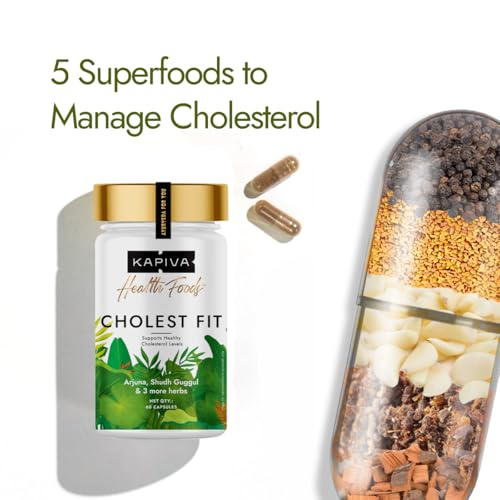 Image of Kapiva Cholest Fit Juice | Modern Ayurvedic Cholesterol Care | 1000 ML X 1 Month Pack | 6 Herbs - Arjuna Chhaal, Garlic, Apple Cider Vinegar| Helps Reduce Cholesterol (Capsule)