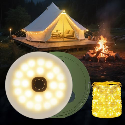 Giliwosy Camping Lichterkette, 10M Camping Lichterkette Aufrollbar mit...