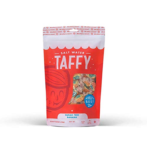 Taffy Shop Sugar Free Banana Dream Salt Water Taffy - Small Batch Salt Water Taffies Made In The Usa - Super Soft, Sweet, Taffy Candy - Guaranteed Fresh - Gluten-Free, Soy-Free, Peanut Free - Personal (7Oz) #TOP1