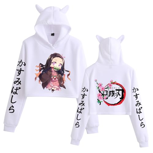 YIPINJIAO Moletom com capuz de anime estampado pulôver orelha de gato cosplay para meninas adolescen