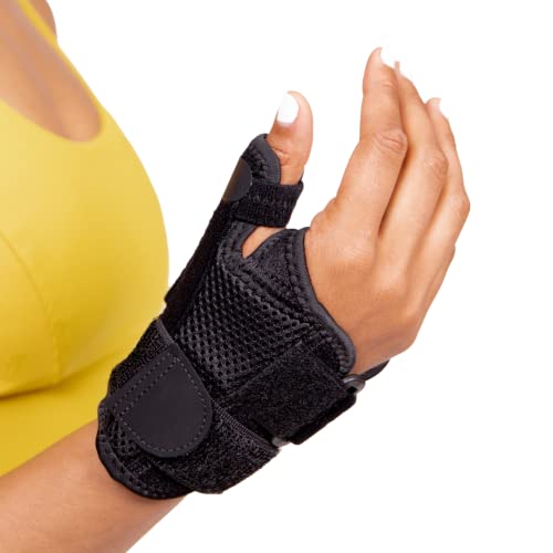 Image of BraceAbility Trigger Thumb Splint - Jammed, Sprained or Broken CMC Joint and Wrist Spica Support Brace for Tendonitis Treatment, Arthritis Pain Relief, Carpal Tunnel Stabilizer for Right or Left Hand