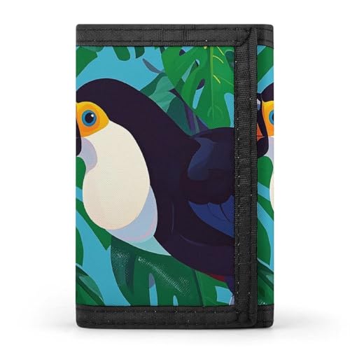 Toucan Trifold Wallet for Men - Money Clip Slim Wallets with Multiple Card Slots Minimalist Small Front Pocket Wallet for Everyday Carry