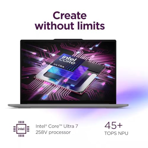 Image of Lenovo Slim 7i Aura Edition AI Laptop (15.3 inch QHD+ 120Hz Touchscreen, Intel Core Ultra 7 258V, 32GB DDR5, 1TB SSD), Arc 140V GPU, Backlit, Copilot+ PC, 1080P IR Webcam, Wi-Fi 7, Win 11 Home, Luna Grey
