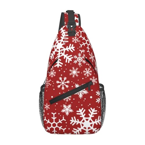 Bolsa tiracolo de Natal para mulheres e homens – Mochila de ombro e ombro de ano novo, presentes de Natal, Flocos de neve de Natal 11, One Size, Mochilas Sling