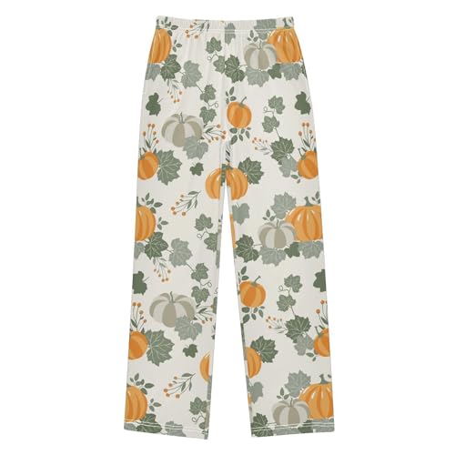 Boys' Pants Halloween Pumpkin Leaves Flowers Long Bottoms Jogger Pants Elastic Waist Trousers with Pockets S-XL