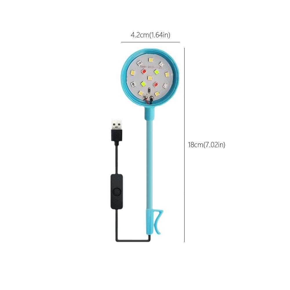 Mini Faretto LED Per Acquario 5W USB Con Timer E Morsetto 360° - Luci Colorate Per Piccoli Acquari E Aquascape
