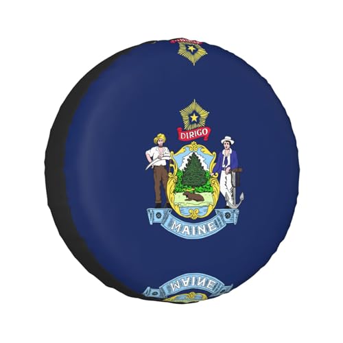 Maine State Flag Wheel Covers for RVs and Trucks