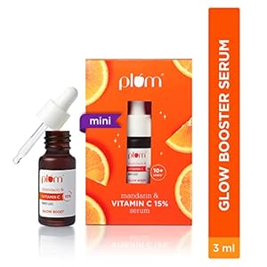 Plum 15% Vitamin C Face Serum with Mandarin | For Glowing Skin | Fragrance-Free | Suits all skin types | 3ml Mini