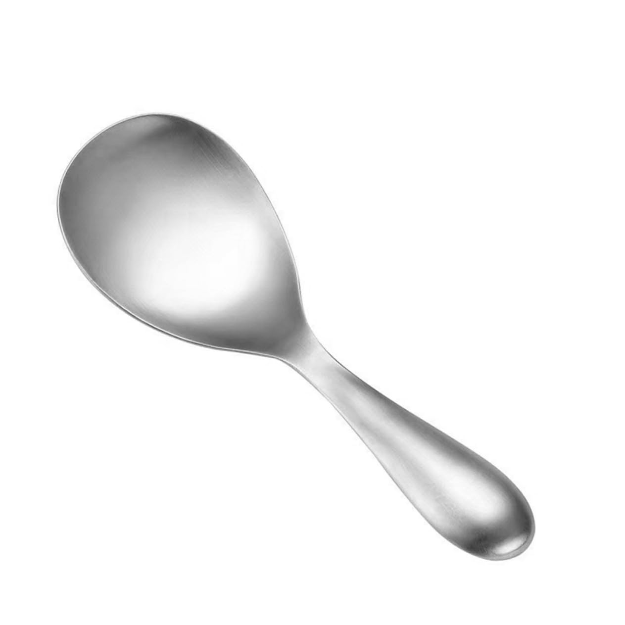 Cabilock Compact Rice Spoon Paddle Stainless Steel Serving Spoon for Rice Cooker Non-stick Easy to Clean Silver