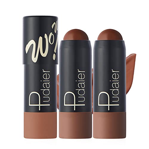 Marine Forest Concealer Stick, 2 Pcs Creamy Medium to Full Coverage Contour Makeup Stick, Light and Oil Control Matte Under Eye Face Concealer Makeup Kit, Upgrade Design (Caramel)