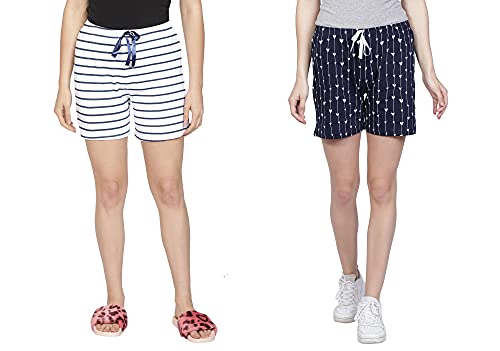 Image of Club A9 Women's Regular Fit Cotton Printed Shorts