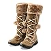 HINDOLA Women's Snow Boots Anti-Slip Waterproof Outdoor Shoes Fashion Winter Mid Calf Boots Warm Fur Lined Comfortable Booties for Women