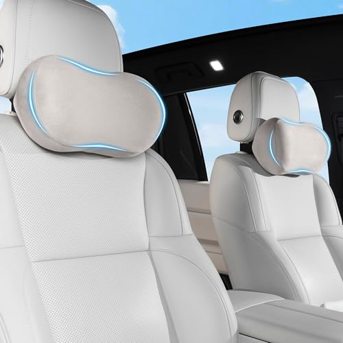 YYSSNM ヘッドレスト 車 首 クッション ネックパッド 柔らかさ ネックピロー 低反発 通気性 調節可能 車用品 内装パーツ カー用品 長時間運転 旅行 車中泊 オフィス ホーム 自宅用