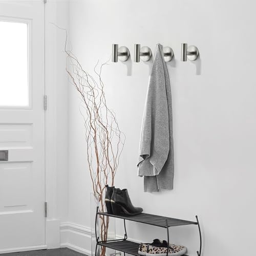 CABDM Wall Mounted Bathroom Towel Hooks for Hanging Clothes,Hat,5 Pack Brushed Nickel Coat Hook Robe Hooks.Suitable for Hotels and bathrooms. by CABDM - Used condition - Image 4