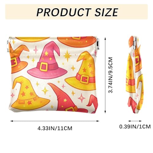 Graffiti Colorful Magic Hat Squeeze Coin Purse, Leather Coin Purse, Mini Wallet, Compact and Portable, Unisex3