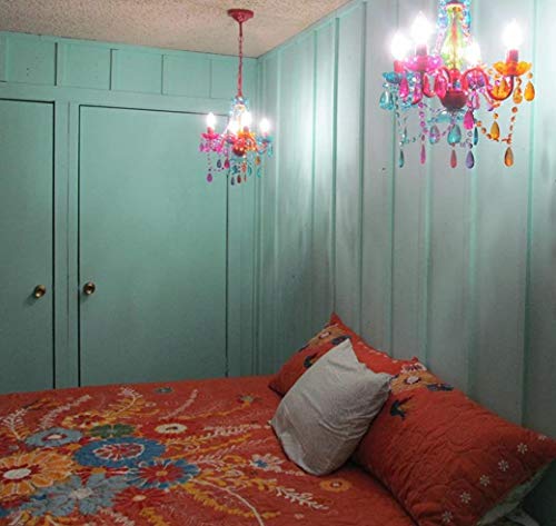 Image of The Original Gypsy 4-Light Flush Mount Crystal Chandelier, Multicolor