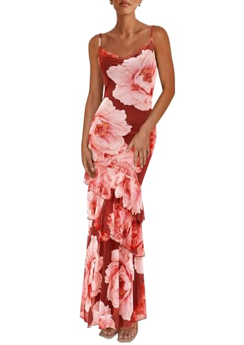 PRETTYGARDEN Maxi Dresses for Women 2026 Summer Tiered Floral Beach