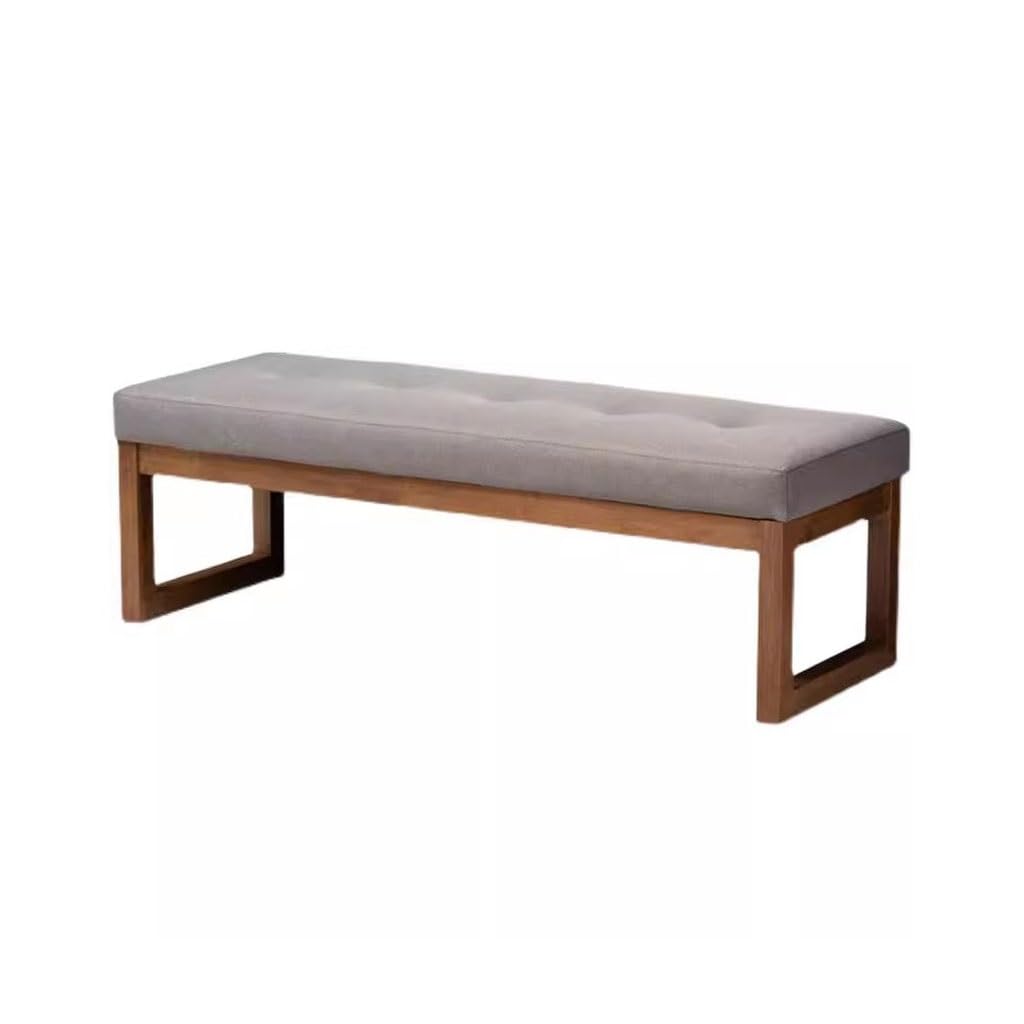 RENEESME Foot Stool for Bed Nordic Solid Wood Bedroom Bedside Stool Simple Home Long Bench Shoe Changing Stool Bed Step Stools for High Beds