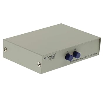 Optimuss 2Ports Button Network Switch Splitter Hub 2-in 1-Out or 1-in 2-Out 100M/10M