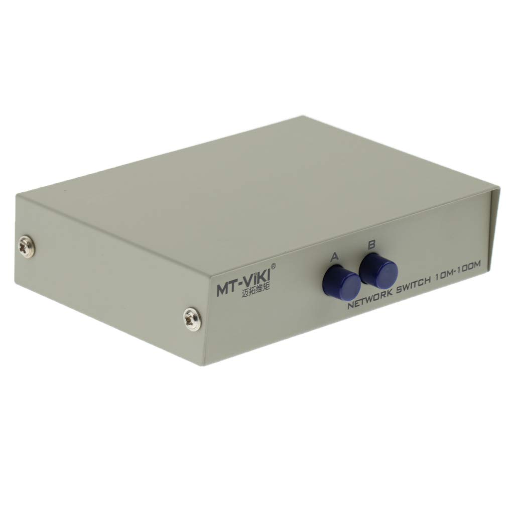 FLAWISH 2Ports Button Network Switch Splitter Hub 2-in 1-Out or 1-in 2-Out 100M/10M