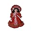 30 cm Victorienne Porcelaine Fille Poupée. Main Porcelaine Poupée Miniature avec Robe. Délicat Dollhouse Accessoire. pour la Décoration ou Cadeau d'anniversaire Poupée de Collection (Rouge)