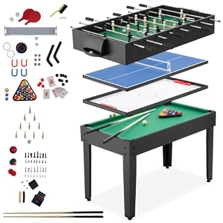 Tectake table multi-jeux 15 en 1, cadre MDF, accessoires inclus
