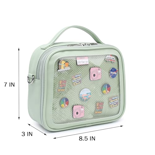 Image of Compact Square Ita Crossbody Purse Pin Display Messenger Shoulder Bag | Shoulder Bag Suits Cosplay And Daily Commutes