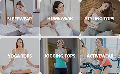 Beautyin Women'S Camisole Shelf Bra Workout Yoga Tank Tops Camis Black White thumb #5
