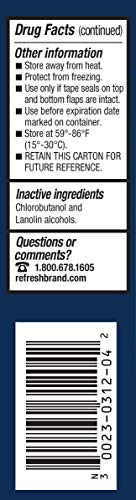 Refresh Lacri-Lube Lubricant Eye Ointment, Nighttime Relief, 0.12 Oz Sterile #TOP4