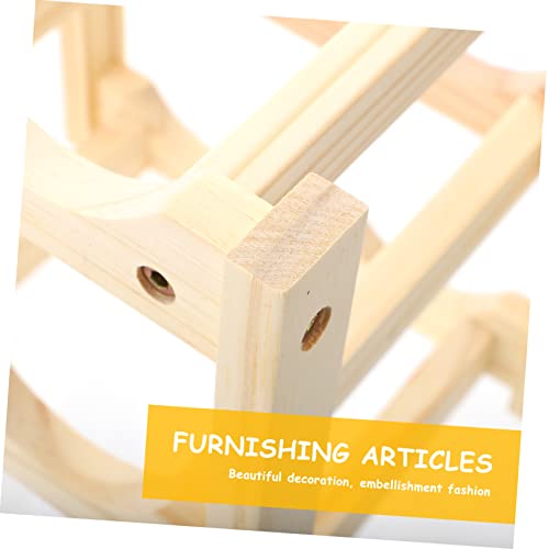 Soporte sencillo de madera para botellas de vino miniatura 4