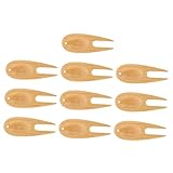 BESPORTBLE 10stücke Bambus Golf-Divot-Werkzeug Multifunktional Golfrasenreparaturgabel Golfwerkzeug Aus Bambus Golfrasen-fixiergabel Golfgerät Divot-Werkzeug Golf-Divot-reparaturwerkzeug