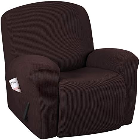 H.VERSAILTEX Super Stretch Recliner Cover Recliner Couch Covers Recliner Chair Cover Form Fitted Non Slip Reclining Slipcovers for Standard Large Recliner, Soft Thick (Chocolate - 1 Pack)