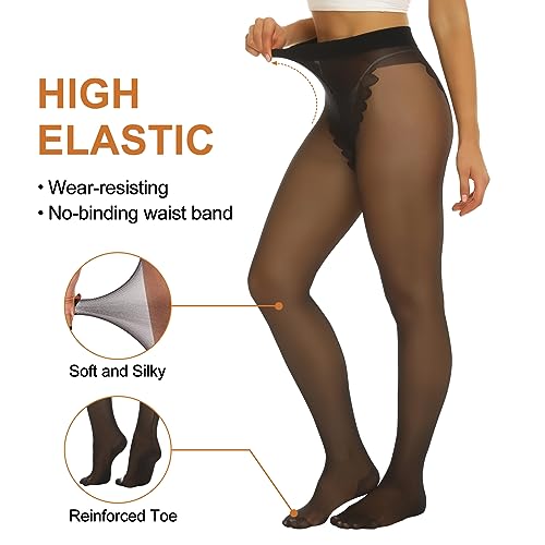 Yilanmy Pantyhose for Women Backseam High Waist Stockings Nylon Sheer Tights 2Pairs3