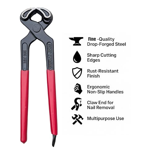 Image of Cobbler Pincer with Nail Puller Set of 1Pcs, 200 Mm, Drop Forged Steel Carpenter Cobbler Pincer Tools Plier For Home Industrial use
