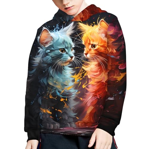 Image of GLUDEAR Teen Boys Girls Novelty Animal Galaxy Hoodies Sweatshirts Pullover