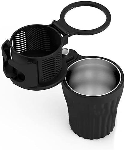 4 NUR Cup Holder for Car, 3 in 1 Multifunctional Expander Adapter Car Cup Holder Organizer for Snack Bottles Cups Drinks Removable Cell Phone Holder, Black